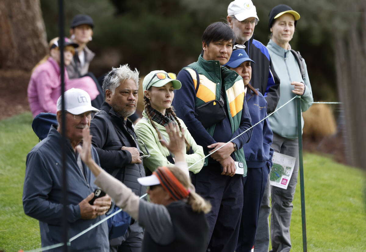 Fans watch the second round of the LPGA T-Mobile Match Play golf tournament at Shadow Creek Gol ...