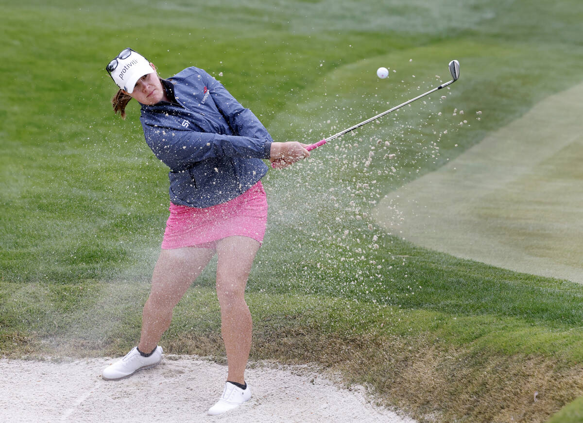 Jennifer Kupcho of the USA hits from a bunker on the second hole during the second round of the ...