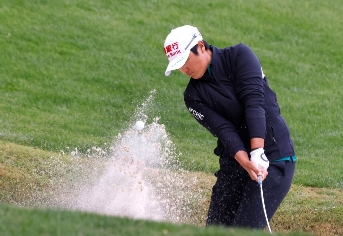 Pelyun Chien of Chinese Taipei hits from a bunker on the second hole during the second round of ...