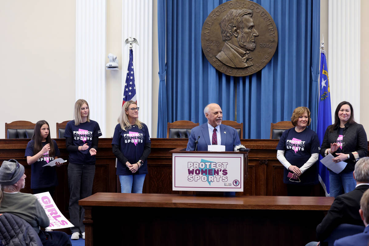 Lt. Gov. Stavros Anthony speaks during a rally in celebration of National Girls and Women in Sp ...