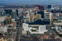 The Las Vegas Strip is seen Friday, Feb. 9, 2024. (L.E. Baskow/Las Vegas Review-Journal) @Left_ ...