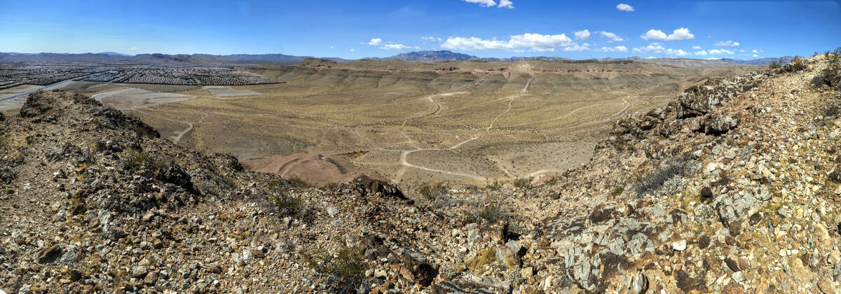 A stitched panoramic of the former Arden Gypsum Mine site entrance, which has been closed off t ...