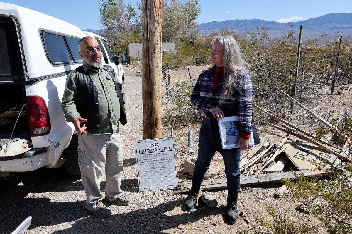 Karl Mitchell and Catherine Griffiths talk to the Review-Journal at their Pahrump home Thursday ...