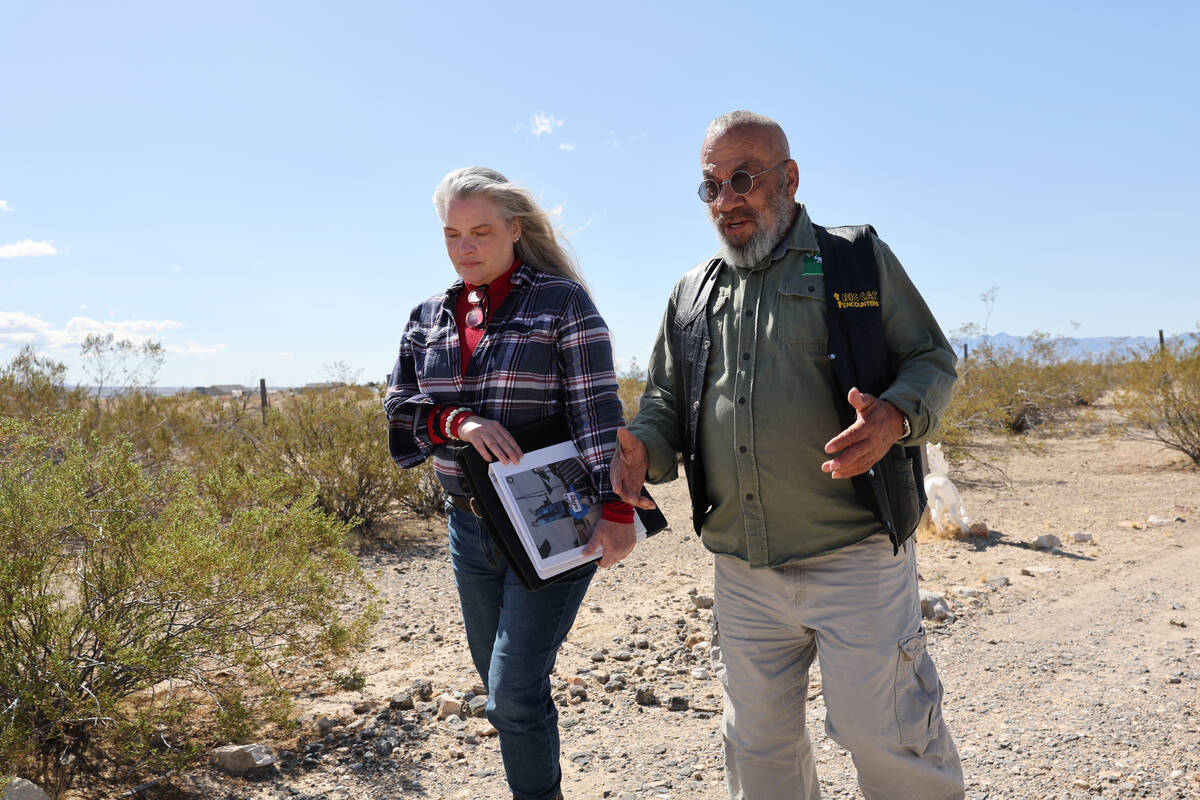 Karl Mitchell and Catherine Griffiths talk to the Review-Journal at their Pahrump home Thursday ...
