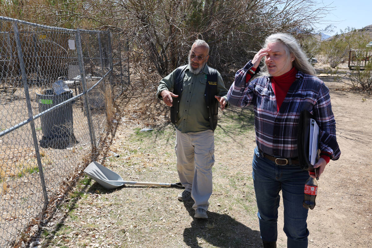 Karl Mitchell and Catherine Griffiths talk to the Review-Journal at their Pahrump home Thursday ...