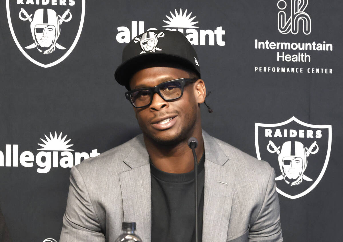 Geno Smith speaks after being introduced to a media as new quarterback at the Intermountain Hea ...