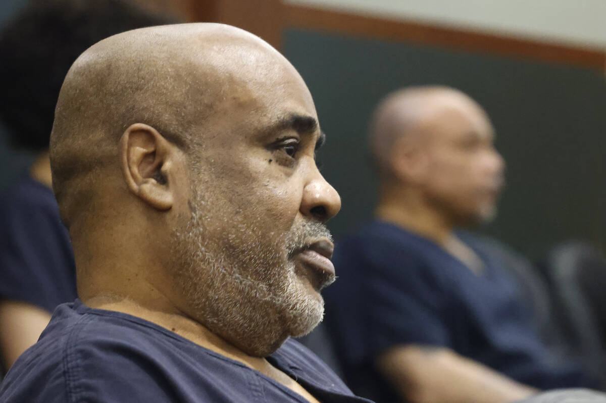 Duane Davis, left, facing murder charges in the killing of rapper Tupac Shakur in 1996, and Roc ...