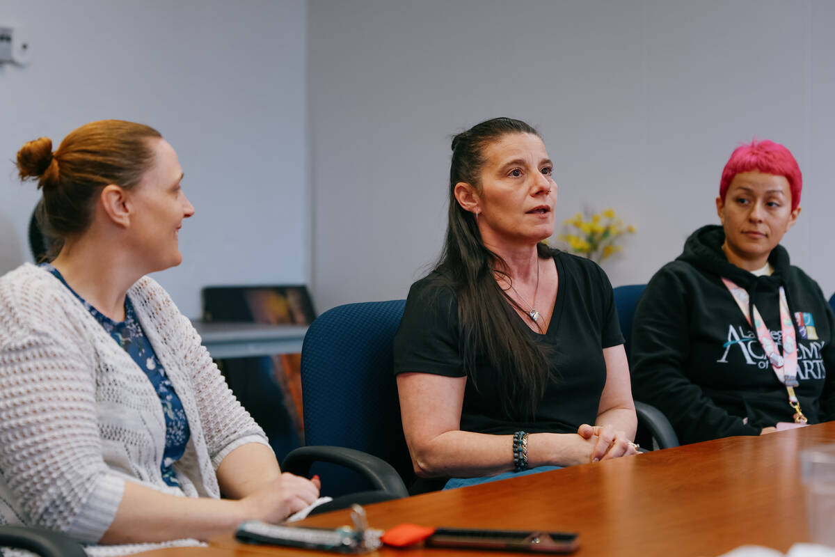 Las Vegas Academy of the Arts biology teacher Kimberley Trueman recalls the day her student, fr ...
