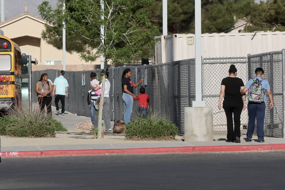 People drop off students off at school Thursday, April 10, 2025. (K.M. Cannon/Las Vegas Review- ...