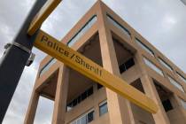 Signage is posted outside police headquarters Monday, Sept. 11, 2023, in downtown Albuquerque, ...