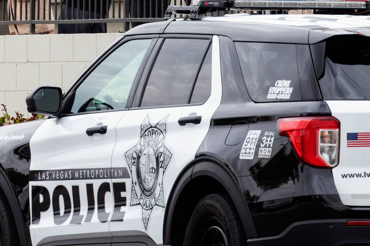 Las Vegas Police vehicle. (Bizuayehu Tesfaye/Las Vegas Review-Journal) @bizutesfaye