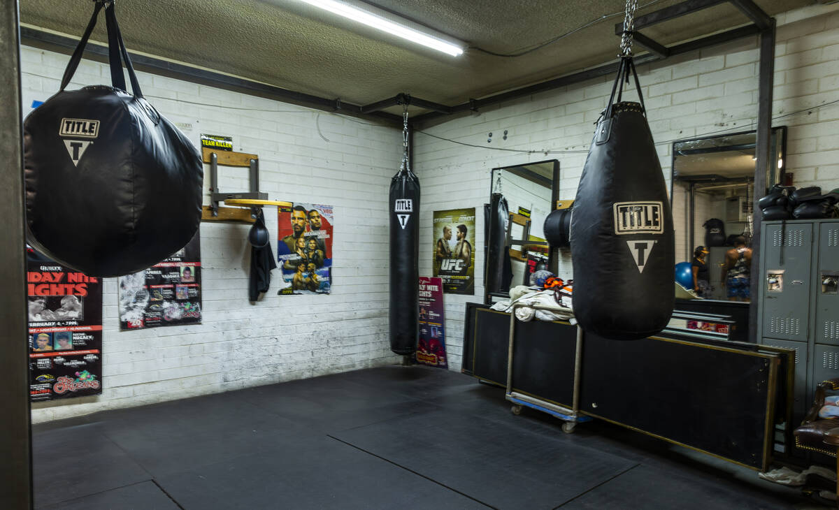 The boxing gym at Vegas Stronger where the homeless can receive a variety of services to get of ...