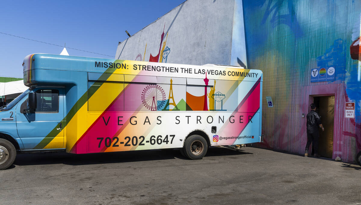 The "Golden Door" entrance at Vegas Stronger where the homeless can receive a variety ...