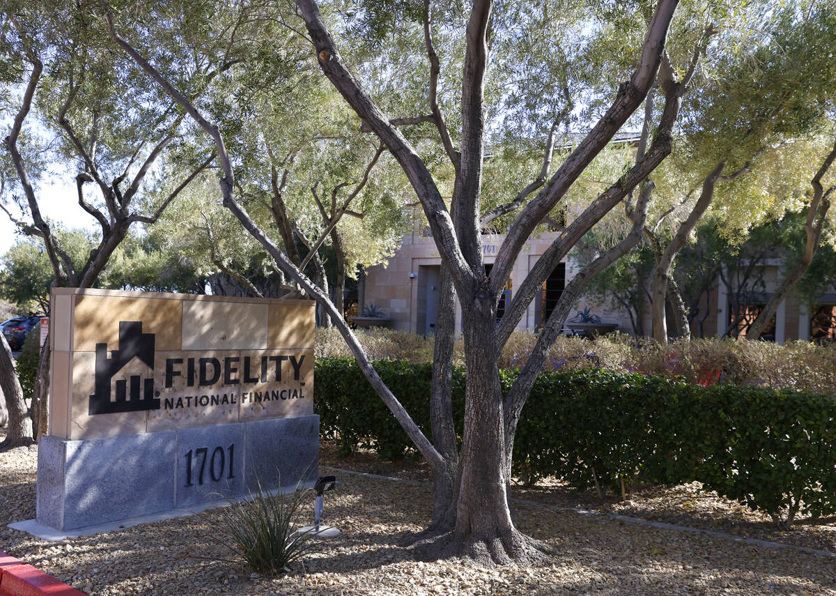A sign for Fidelity National Financial at 1701 Village Center Circle is seen on Tuesday, Feb. 1 ...