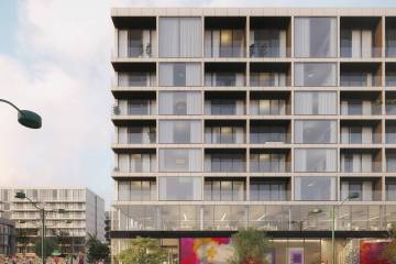 This artist's rendering shows what The English Residences will look like when it is completed. ...