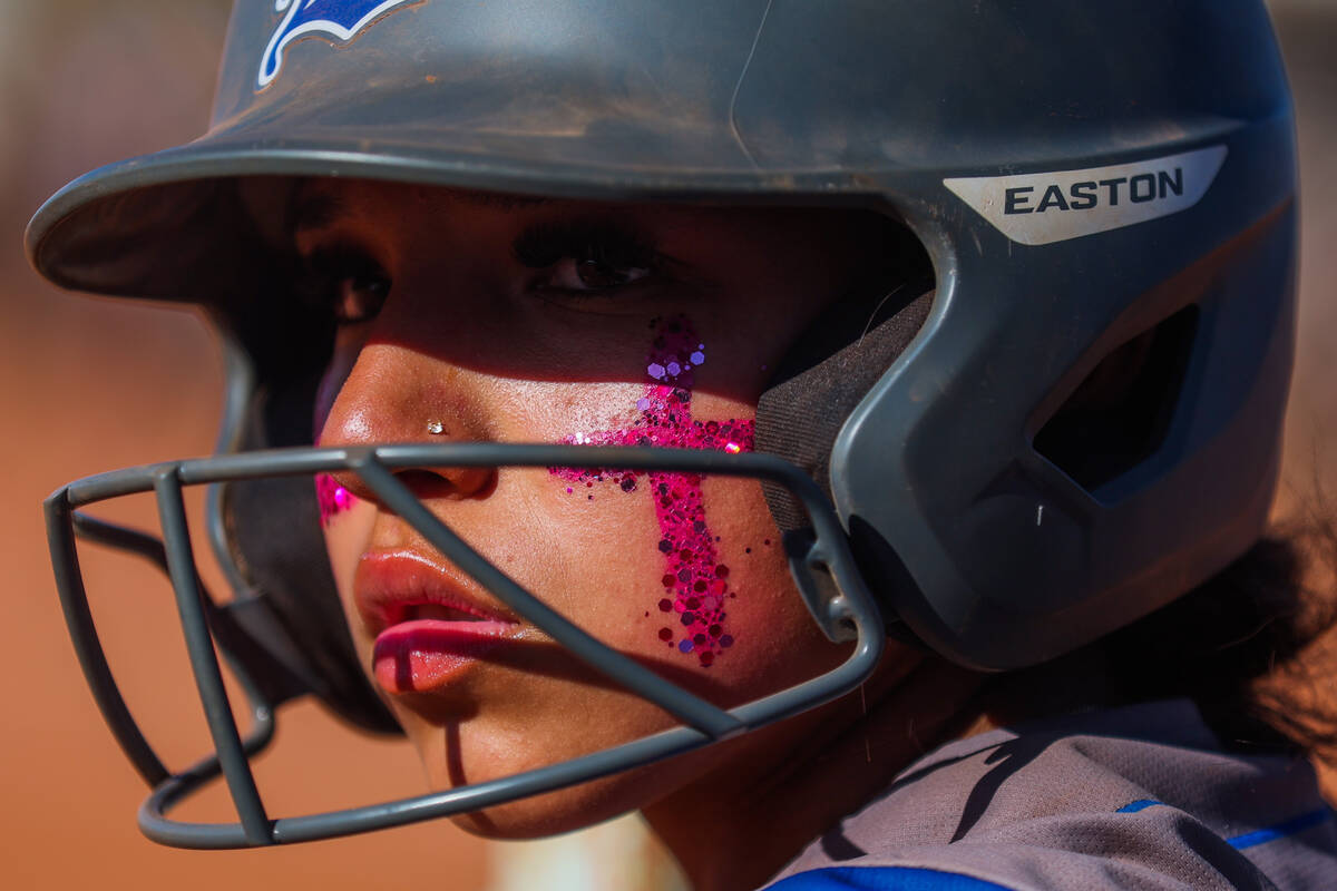 Basic softball player Natalee Ramos looks on during a softball game between Basic and Doral Aca ...