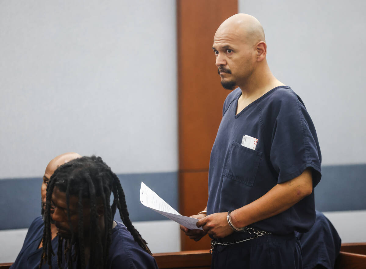 Luis Lopez, one of the defendants in a shooting that killed a supermarket security guard, appea ...