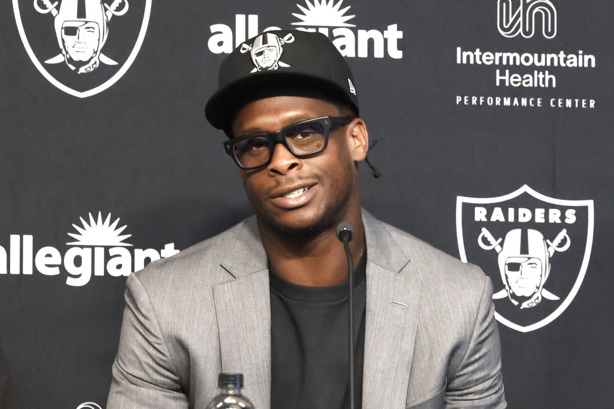 Geno Smith speaks after being introduced to a media as new quarterback at the Intermountain Hea ...