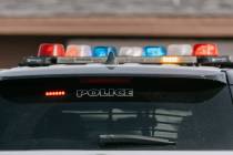 A Las Vegas Metropolitan Police Department vehicle in Las Vegas. (Liv Paggiarino/Las Vegas Revi ...