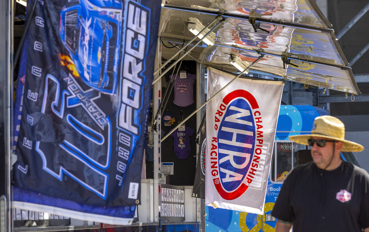 Plenty of merchandise can be purchased during qualifying for the NHRA 4-Wide Nationals at The S ...