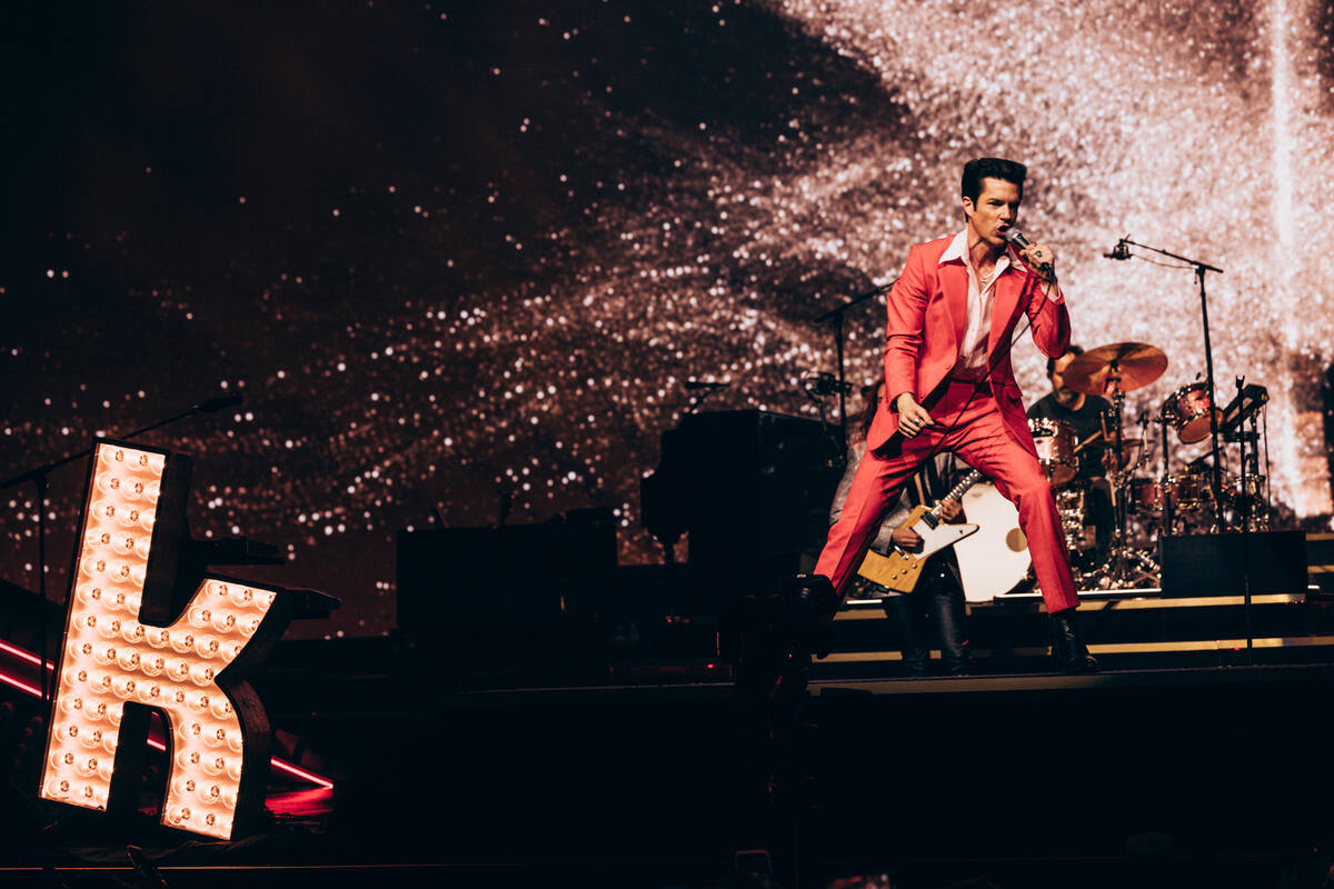 Brandon Flowers of The Killers is shown at the Colosseum at Caesars Palace on Friday, Aug. 16, ...