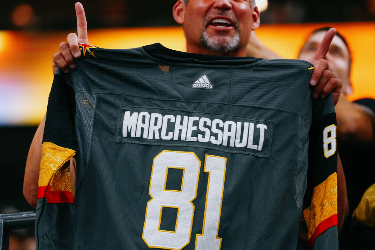 Fans welcome Nashville Predators center Jonathan Marchessault (81) to the ice as the arena reco ...