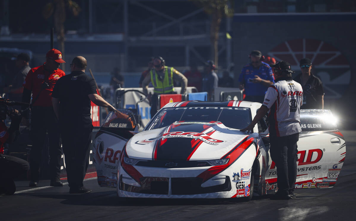 Pro Stock driver Dallas Glenn before competing in the final round during the NHRA 4-Wide Nation ...