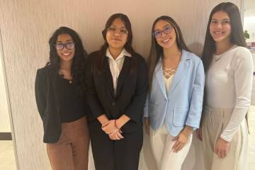 Las Vegas students, from left, Mailie-Aarya Voraphankit, Jimena Trejo Vazquez, Genesis Padilla ...