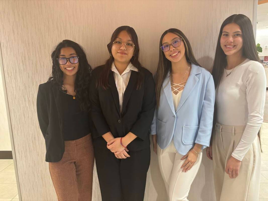 Las Vegas students, from left, Mailie-Aarya Voraphankit, Jimena Trejo Vazquez, Genesis Padilla ...