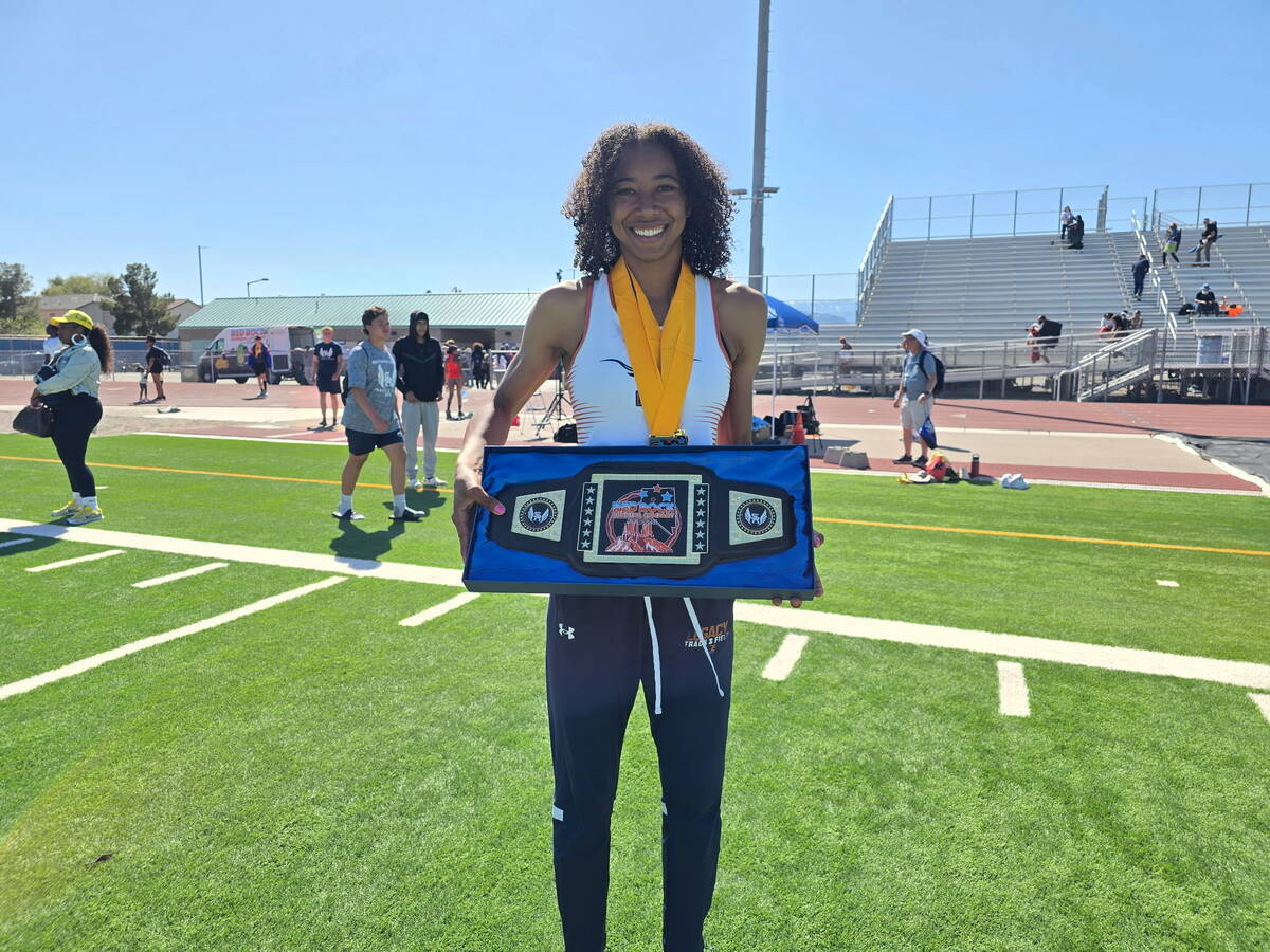 Legacy sprinter Amaya Stepp poses during the 2025 track and field preseason (Legacy High).