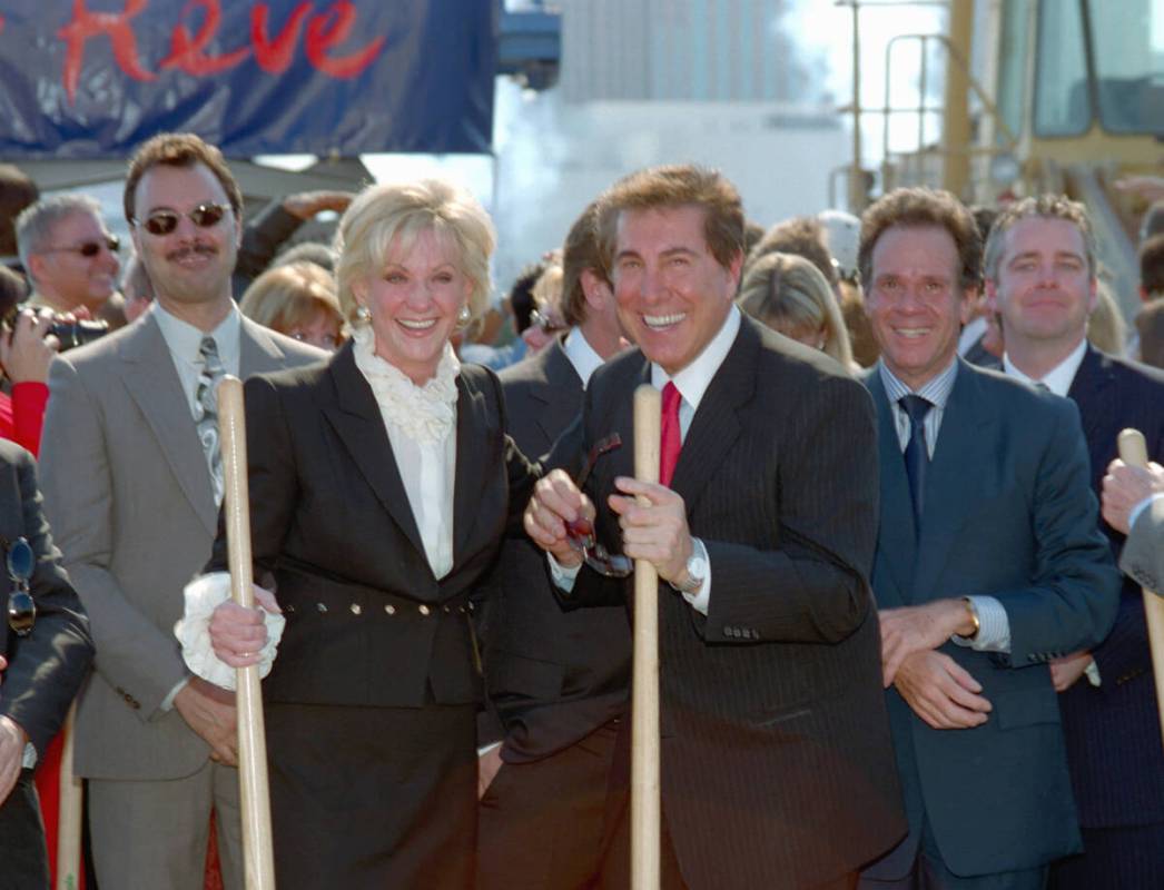 Steve Wynn and wife Elaine Wynn smile during the groundbreaking of Le Reve, to be renamed Wynn ...