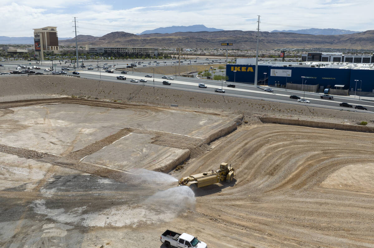 Heavy construction equipment is seen where a Life Time health club is slated to be built at sou ...