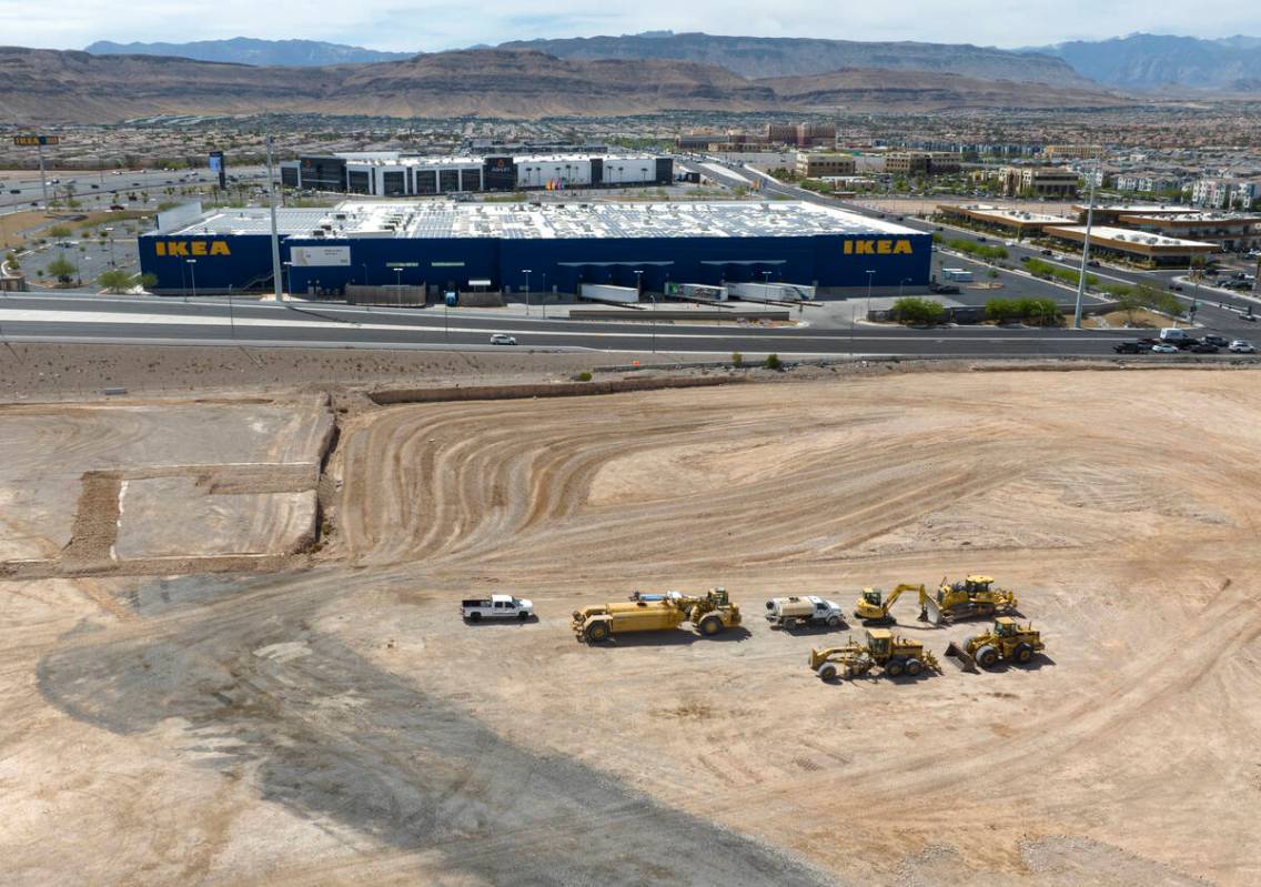 Heavy construction equipments are seen where a Life Time health club is slated to be built at s ...