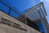 The Lloyd D. George Federal Courthouse is seen on Friday, March 31, 2023, in Las Vegas. (Bizuay ...