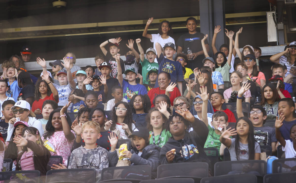 Children from the Clark County School District cheer from their seats before the annual School ...