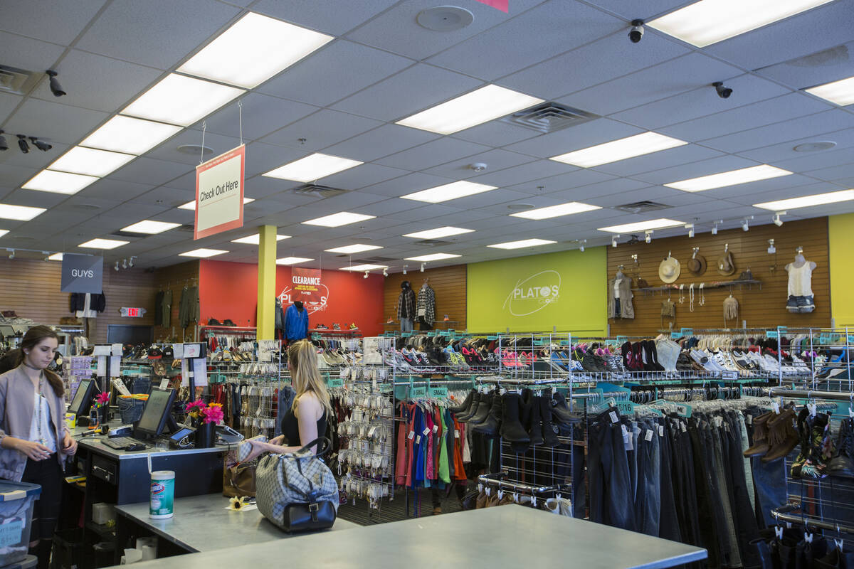 Clothes are dropped off for sale at Plato's Closet in Centennial Center, Friday, Sept. 30, 2016 ...