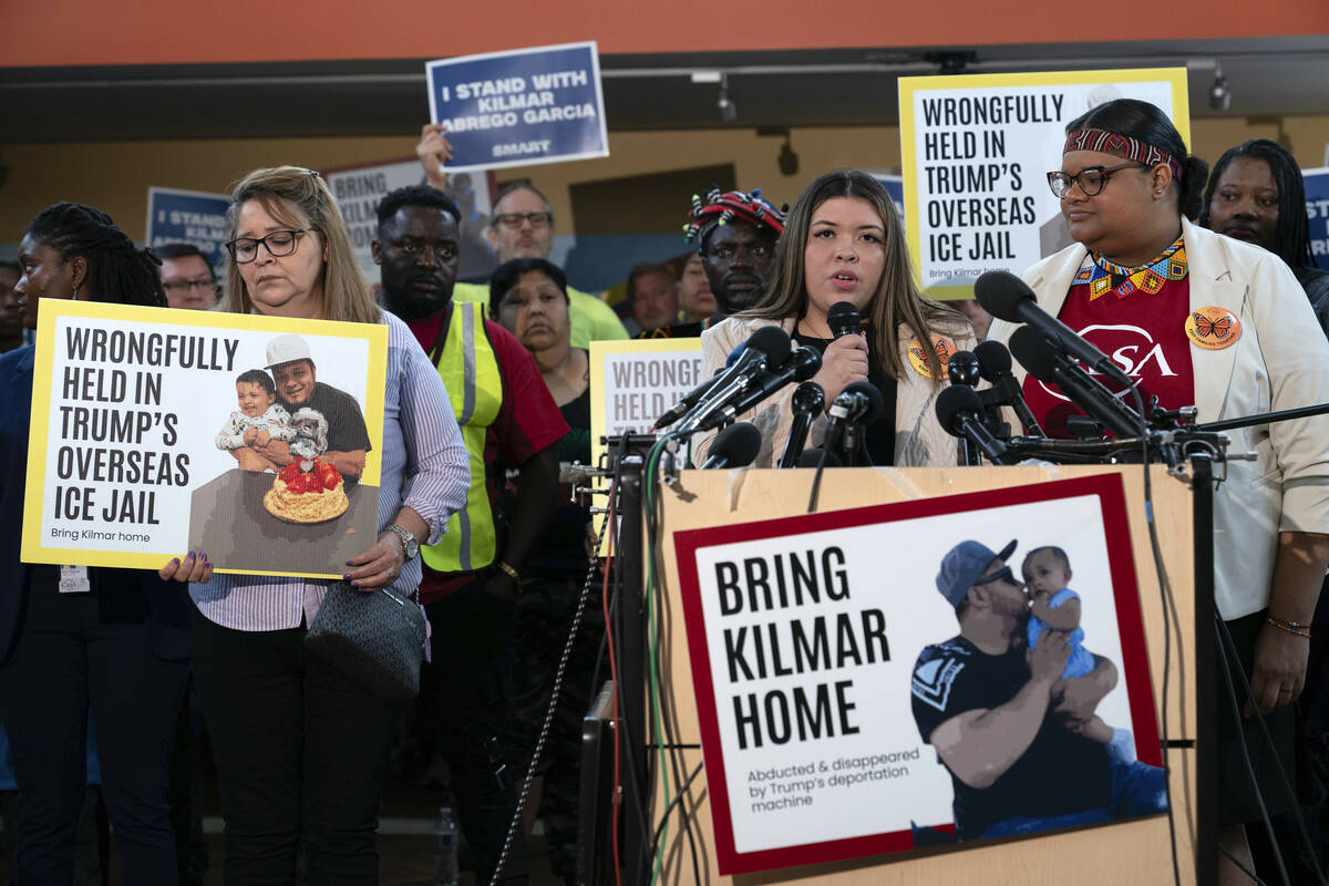 FILE - Jennifer Vasquez Sura, the wife of Kilmar Abrego Garcia of Maryland, who was mistakenly ...