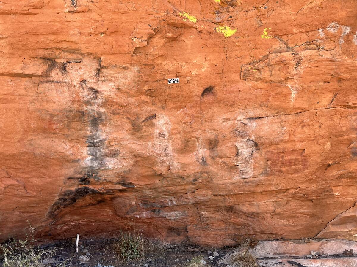 Rocks at Little Red Rock after they were cleaned of graffiti, seen in an undated photo. (Nevada ...