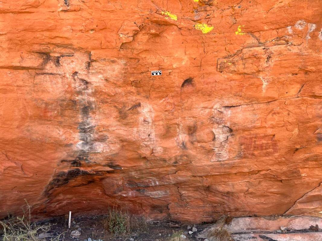 Rocks at Little Red Rock after they were cleaned of graffiti, seen in an undated photo. (Nevada ...