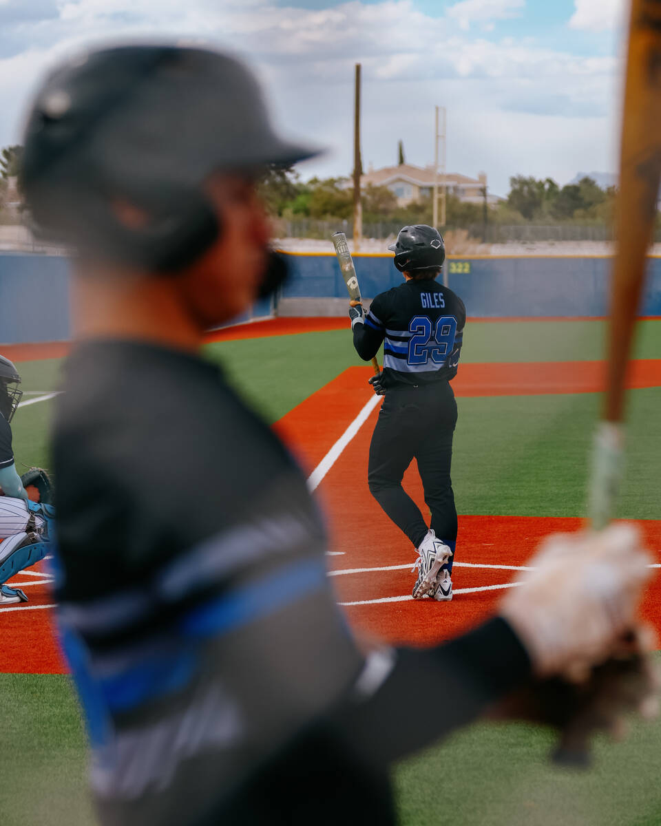 Basic batter Andruw Giles (29) steps up to the plate during the baseball game against Centennia ...