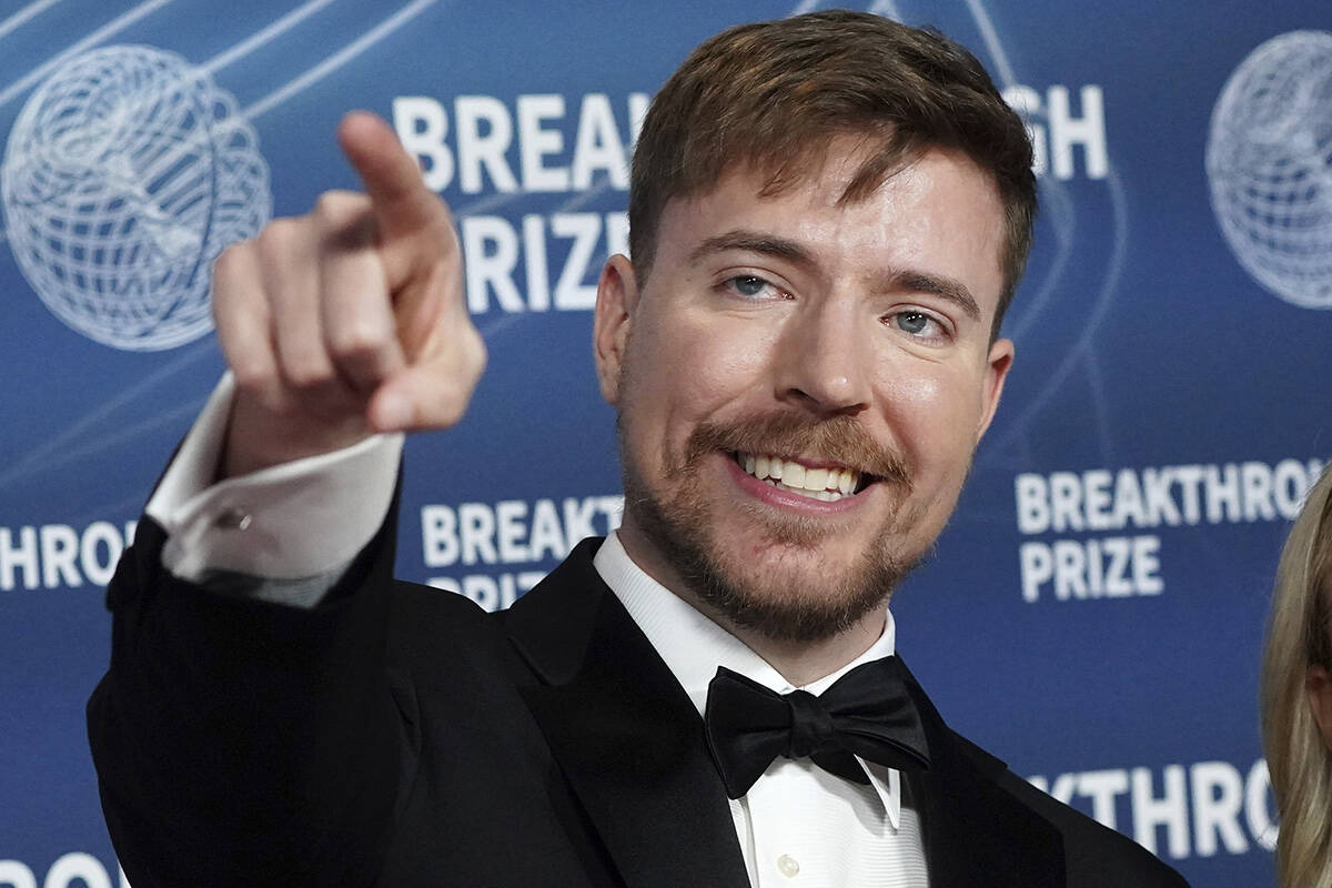 Jimmy Donaldson, who goes by the online alias MrBeast, arrives at the 11th Breakthrough Prize C ...