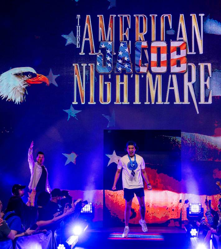 Make-A-Wish kid Jacob "The American Nightmare" Carillo is introduced on stage as thei ...