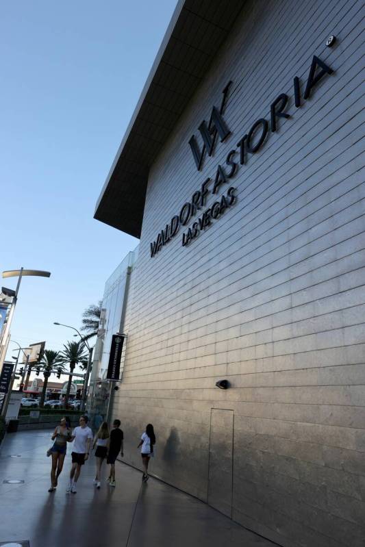 Waldorf Astoria located within CityCenter, on the Strip in Las Vegas Thursday, July 1, 2021. (K ...