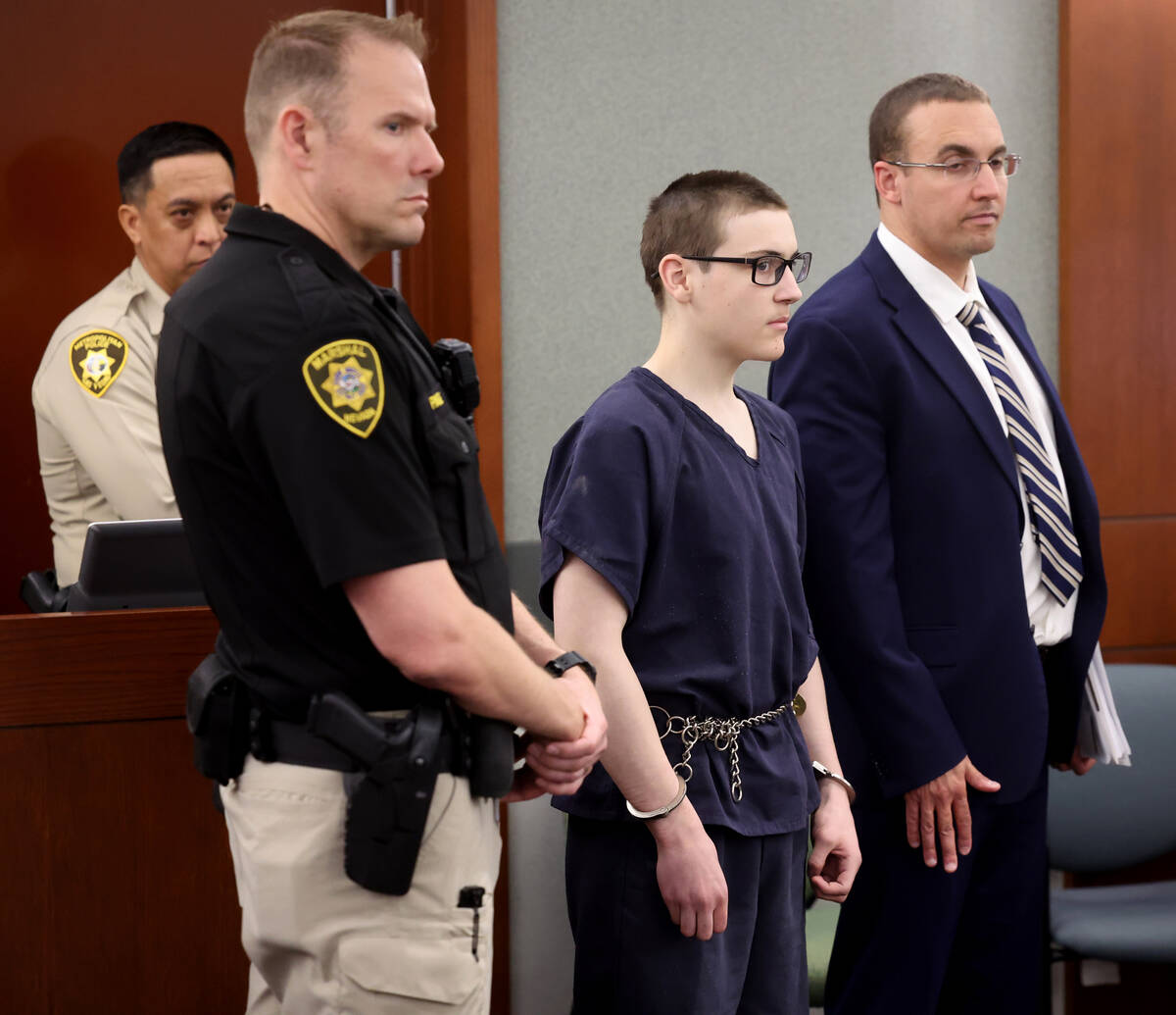 Lincoln Peterson, who is accused of killing his father, appears in court with his attorney Ryan ...