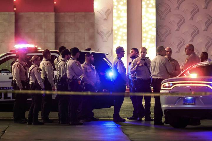 Metro police investigate a possible shooting at Circus Circus hotel-casino on March 15, 2025, i ...