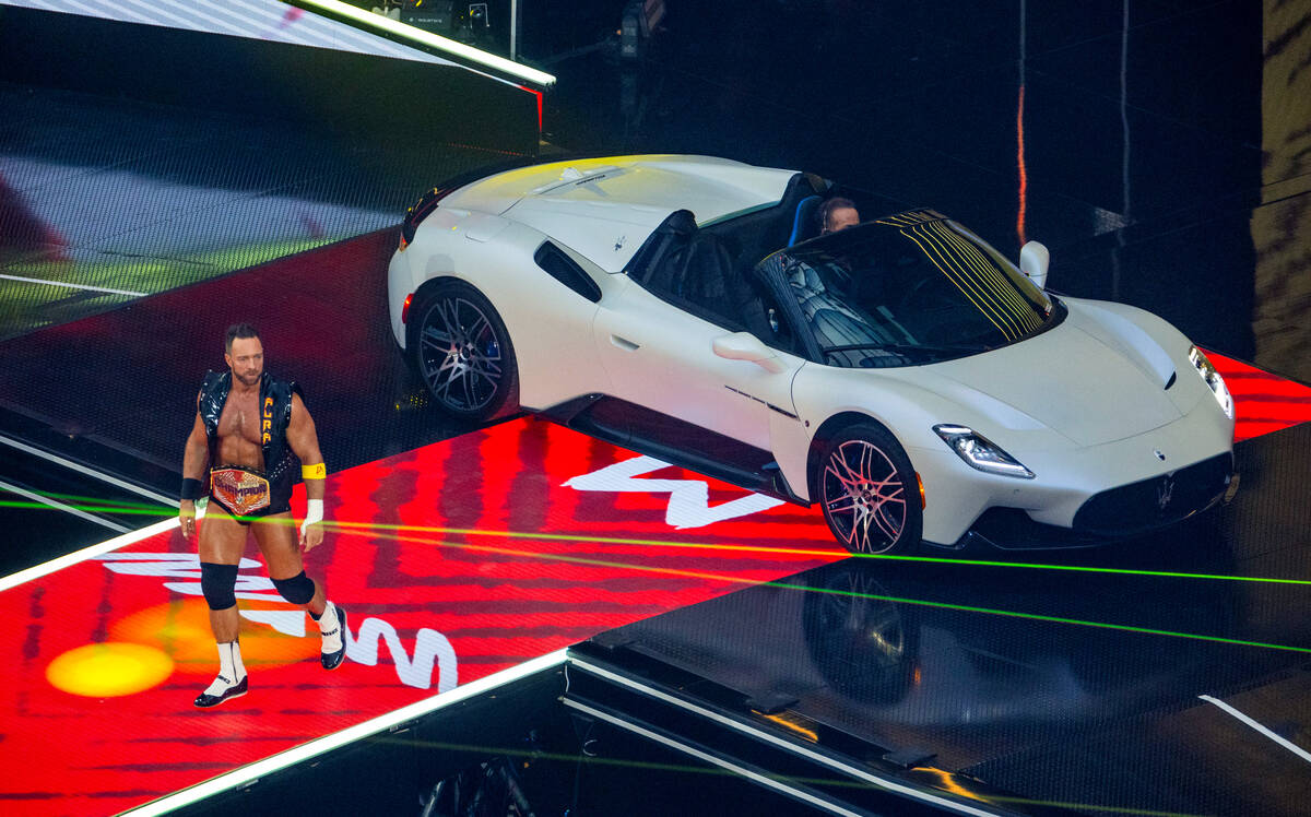 The LA Knight arrives via Maserati to battle Jacob Fatu in their United States Championship mat ...
