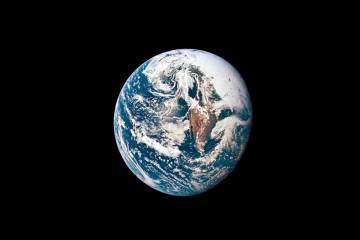 This May 18, 1969 photo provided by NASA shows Earth from 36,000 nautical miles away as photogr ...