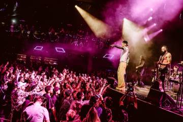 Machine Gun Kelly performs at LiV Nightclub at Fontainebleau during "Wrestlemania After Hours" ...