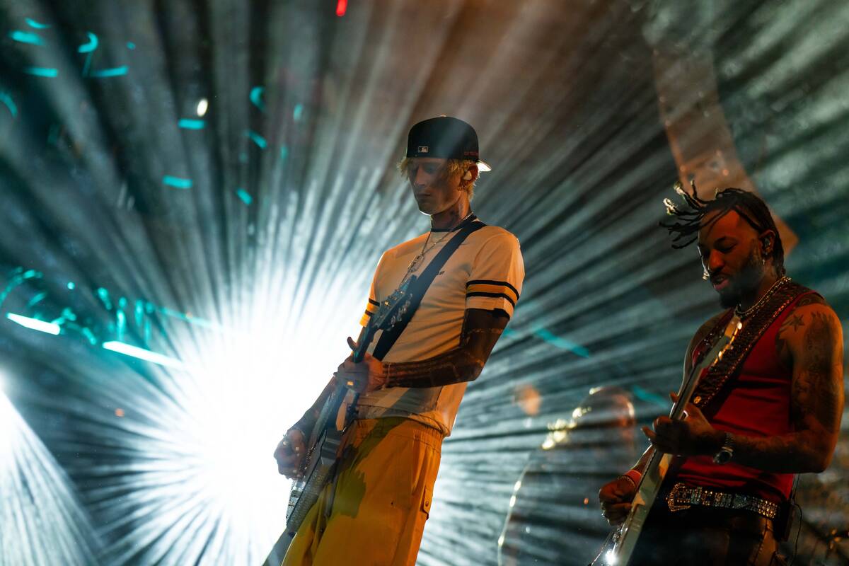 Machine Gun Kelly performs at LiV Nightclub at Fontainebleau during "Wrestlemania After Hours" ...