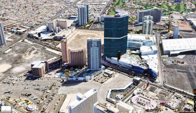 Sky Las Vegas, a high-rise condo tower at 2700 Las Vegas Blvd. South, is seen center foreground ...